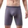 Mens Boxer Briefs Breathable Mesh Ice Silk Underwear With Support Pouch Long Leg Design 4