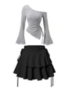Womens Outfit Off Shoulder Skirt Set With High Waist Maxi Skirt 1
