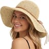Womens Straw Sun Hat Wide Brim Beach Hat Foldable Packable Summer Cap 3
