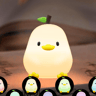 Cute Pear Night Light Dimmable USB Rechargeable Touch Control Silicone Stress Relief Pat Duck Lam