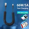 Type C To Type C Spring Telescopic Cable USB Type C Car Fast Charging Cord 6