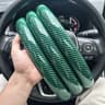 Carbon Fiber Steering Wheel Cover Non Slip Silicone Grip Set Universal Fit 5
