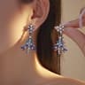 Pearl Snowflake Earrings Christmas Rhinestone Imitation Star Tree Bell Drop Dangle Jewelry Holiday  6