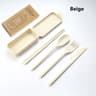 Travel Tableware Set Wheat Straw Camping Cutlery Detachable Dinnerware 10