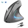Dual Mode Wireless Vertical Mouse Bluetooth Ergonomic Silent Buttons DPI Type C Rechargeable Office 7