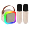 Portable Karaoke Machine With Dual Wireless Microphones Bluetooth Speaker RGB Lights 8