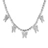 Elegant Butterfly Pendant Necklace With Crystal Tennis Chain Rhinestone Choker Party Jewelry For Wo 0