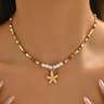 Bohemian Starfish Beaded Choker Necklace Handmade Pearl Beach Jewelry For Women 0