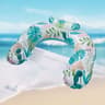 Tropical Leaf Pool Float Foldable Inflatable Pool Lounge Chair With Cup Holder For Adults 3
