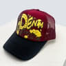 Letter Trucker Hat Breathable Baseball Cap With Color Block Mesh Design 1