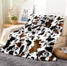 Cow Print Flannel Throw Blanket Soft Fleece Cowhide Pattern All Season Blanket For Sofa Bed  Travel 8