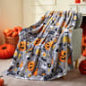 Cozy Halloween Throw Blanket Spooky Ghost Bat  Pumpkin Lightweight Blanket For Couch Bed  Travel 3