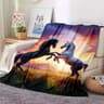 Horse Throw Blanket Soft Flannel Blanket For Couch Bed Travel  Horse Lover Gift 1