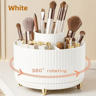 Rotating Makeup Organizer With Adjustable Storage Brush Holder And Perfume Tray 1