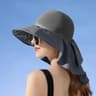 Womens Wide Brim Sun Hat With Breathable Mesh And Neck Cover For Beach And Travel 6