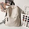 Minimalist Light Weight School Backpack With Multi Pocket Storage And Duck Plush Keychain 0