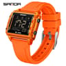Square Digital Sports Watch With Countdown Timer LED Backlight And Water Resistant Design 6