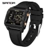 Square Digital Sports Watch With Countdown Timer LED Backlight And Water Resistant Design 7