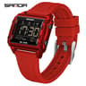 Square Digital Sports Watch With Countdown Timer LED Backlight And Water Resistant Design 9