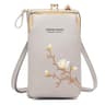 Mini Embroidered Crossbody Phone Bag With Multi Compartment Design Gray 2