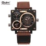 Designer Mens Quartz Watch With Fabric Leather Strap 6