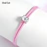 Oval Moissanite Bracelet Sterling Silver Braided Rope Chain For Women 9
