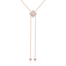 Sparkling Moissanite Flower Necklace Sterling Silver Long Chain Pendant 1