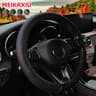 Check Pattern PU Leather Steering Wheel Cover Anti Slip Universal 6