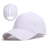 Adjustable Solid Color Ponytail Baseball Cap Cotton Polo Style Casual Hats 1