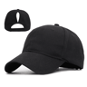 Adjustable Solid Color Ponytail Baseball Cap Cotton Polo Style Casual Hats 3