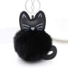 Cute Fluffy Cat Head Pom Pom Keychain Plush Charm For Bags Keys  Gifts 3