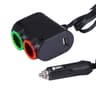 Olesson Dual Socket USB Car Charger With LED Light Car Cigarette Lighter Splitter 7