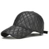 Genuine Sheepskin Leather Black Baseball Cap For Men Spring Adjustable Dad Hat Casual Street Gorras
