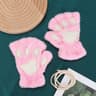 Lovely Plush Cat Paw Gloves Warm Fingerless Mittens Soft Fluffy Bear Claw Costume Short Half Finger 9