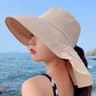 Women Summer Beach Hat with Wide Brim and UV Neck Protection