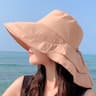 Women Summer Beach Hat with Wide Brim and UV Neck Protection