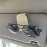 Universal Car Sun Visor Sunglasses Holder PU Leather Magnetic Clip For Glasses Cards  Pens Auto Acc 6