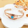 Turquoise Inlay Magnetic Bracelet For Women  Pure Copper Adjustable Healing Jewelry Ideal Mothers D 3