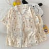 Sleepwear Cotton Pajama Set Print Polka Dot Women Pajamas Top And Shorts Sweet Casual Comfortable H 8