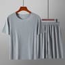 Mens Pajamas Homewear Set Summer Printed Ice Silk TShirt Casual Modal Pajamas Thin Mens Pajama Trou 5