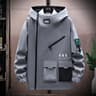 Mens Pilot Zipper Jacket Hooded Baseball Uniform For SpringAutumn Velvet Pullover With Front Pocket