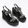 Trendin Mode Womens Velvet High Wedge Sandals Heel Fashionable Summer Shoes Comfortable And Stylish 4