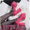 Waterproof Platform Mary Jane Womens Shoes Super High Heel Shoes Round Head Shallow Mouth 6
