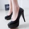 Fashion Classic Patent Leather High Heels Shoes Women Pumps Nude Head Platform Wedding Women Dress  1