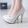 Fashion Classic Patent Leather High Heels Shoes Women Pumps Nude Head Platform Wedding Women Dress  7
