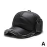 Winter Baseball Cap Men PU Leather Bomber Caps Warm Thicker Dad Hat With Earflaps Windproof Tongue  1