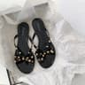 Summer Women Slippers Transparent Crystal Beach Shoes Bow Flip Flops Rivet Flats Open Toe Outdoor S