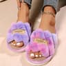 Plush Fuzzy Slippers For Women Silent Comfort OpenToe Slides Winter Bedroom Warm Flip Flops 0