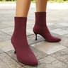 Luxury Stretch Fabric Chelsea Boots Women Spring Autumn Ankle Boots SlipOn Sexy Pointed Toe High He