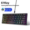 Wired Gaming Keyboard 61 Keys Mechanical Keyboard For Laptop Desktop Ergonomic RGB Backlit Cyan Axi 0